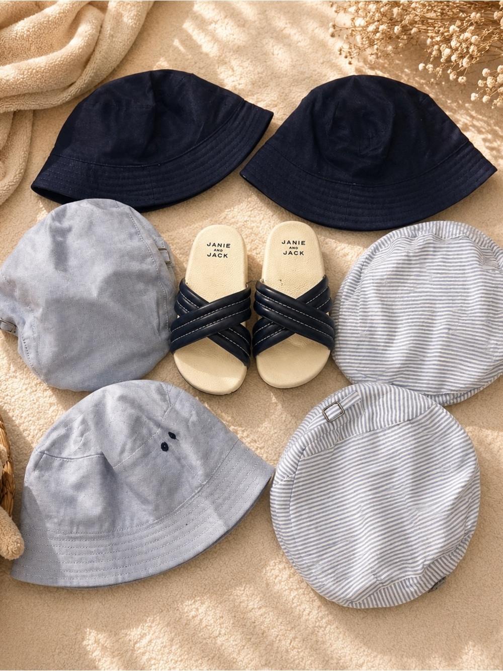 Janie and Jack BUNDLE HATS & Sandal - 7 PIECES Boy Mixed Sizes 2T-5T